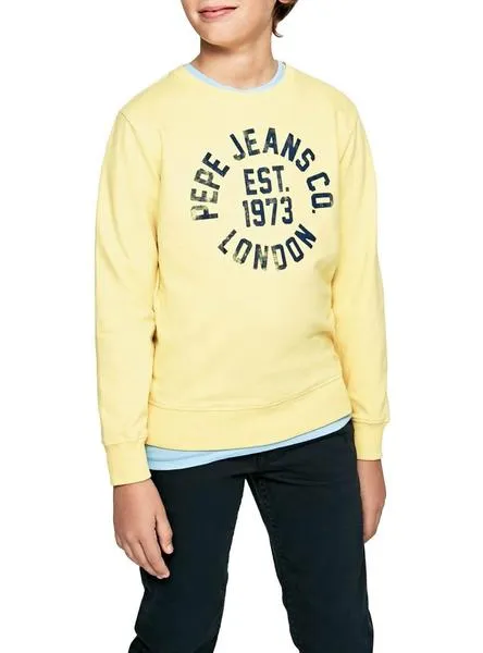 sudadera pepe jeans caden amarillo para niño