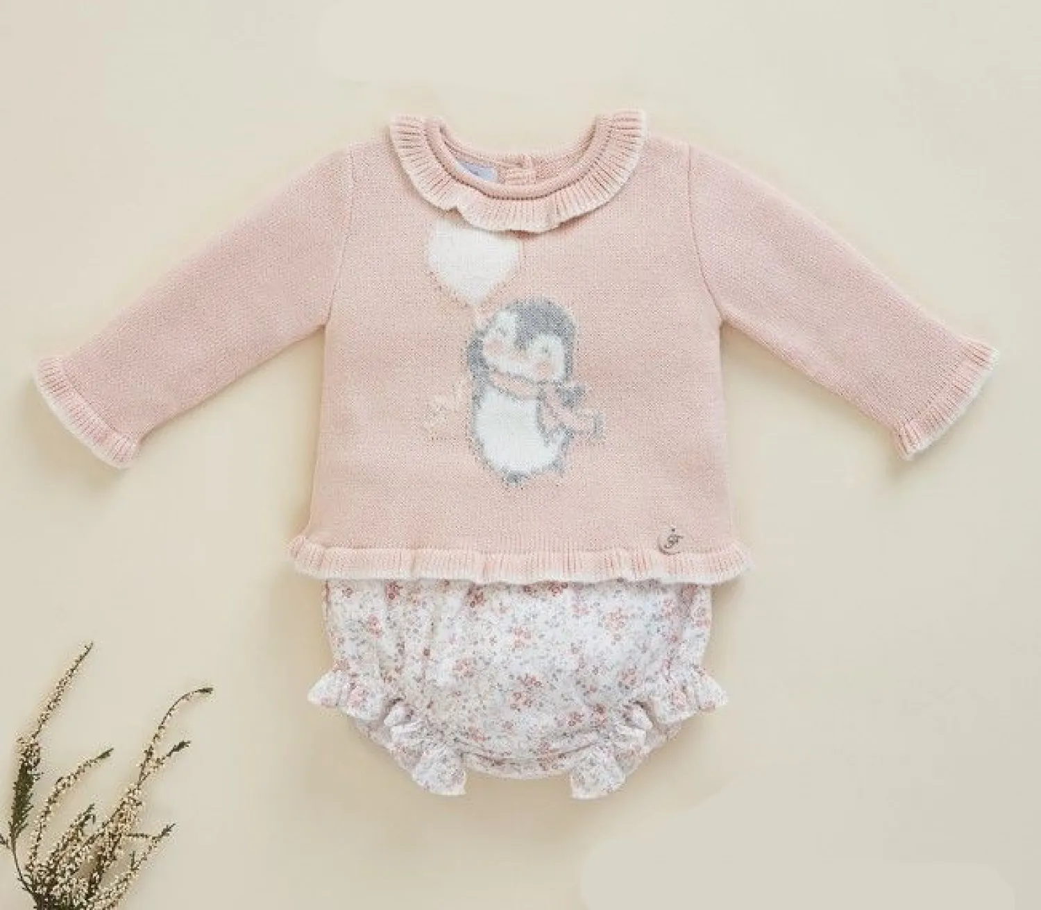 Sweater and panties for girls Cloud Collection of Foque cotton.