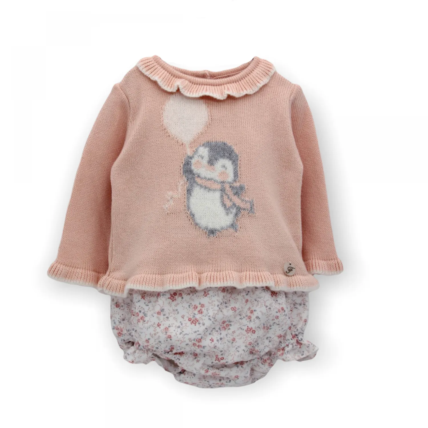Sweater and panties for girls Cloud Collection of Foque cotton.