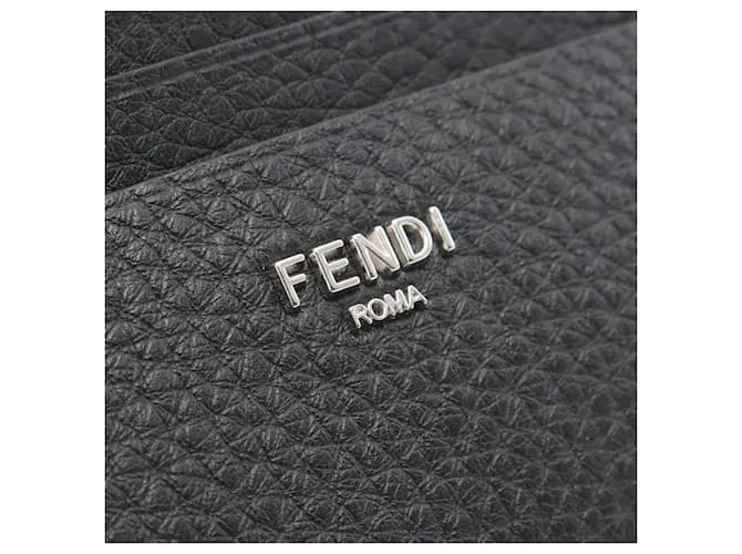 Tarjetero de cuero Fendi Negro 
