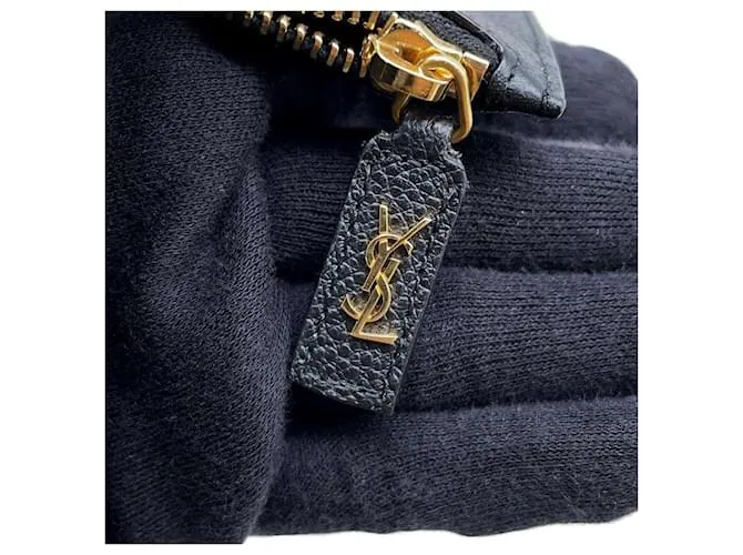 Tarjetero de cuero negro Saint Laurent 