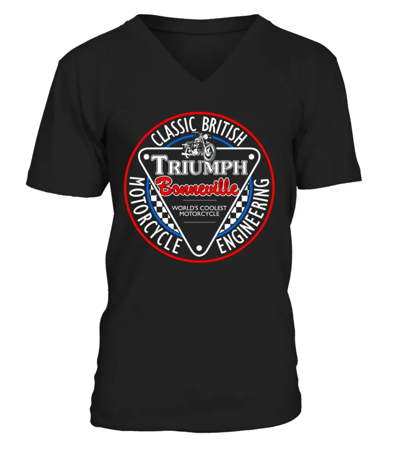 Triumph Bonneville T120 BK (4) Camiseta cuello en V Unisex