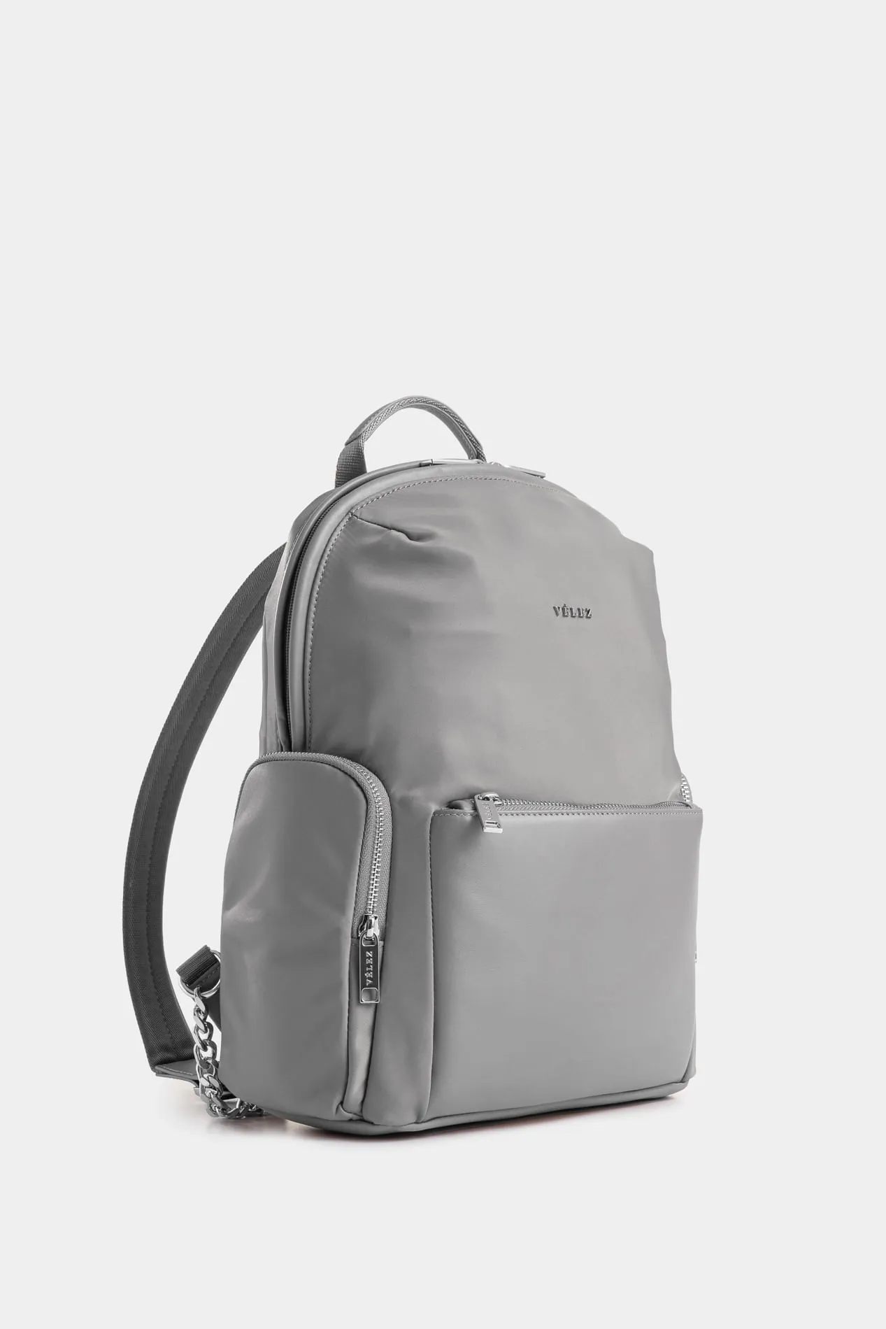 Tula morral Orión de lona y cuero para mujer detalle trenzado