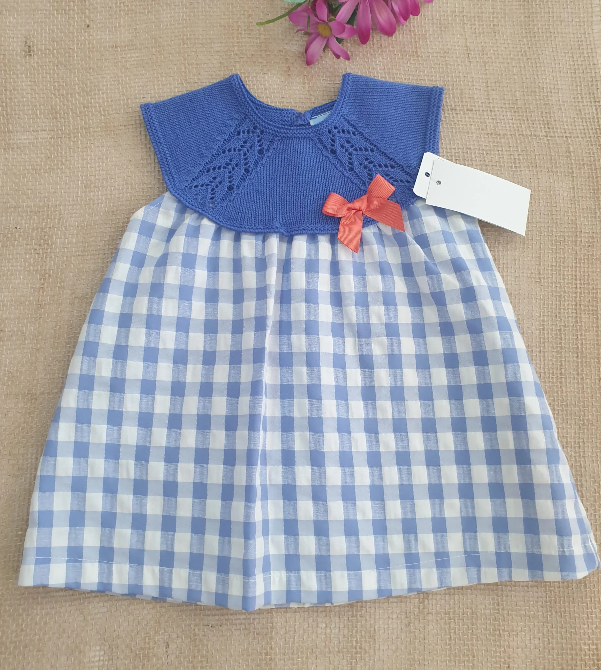 Vestido bebé infantil museta punto verano R180727 AZULINA
