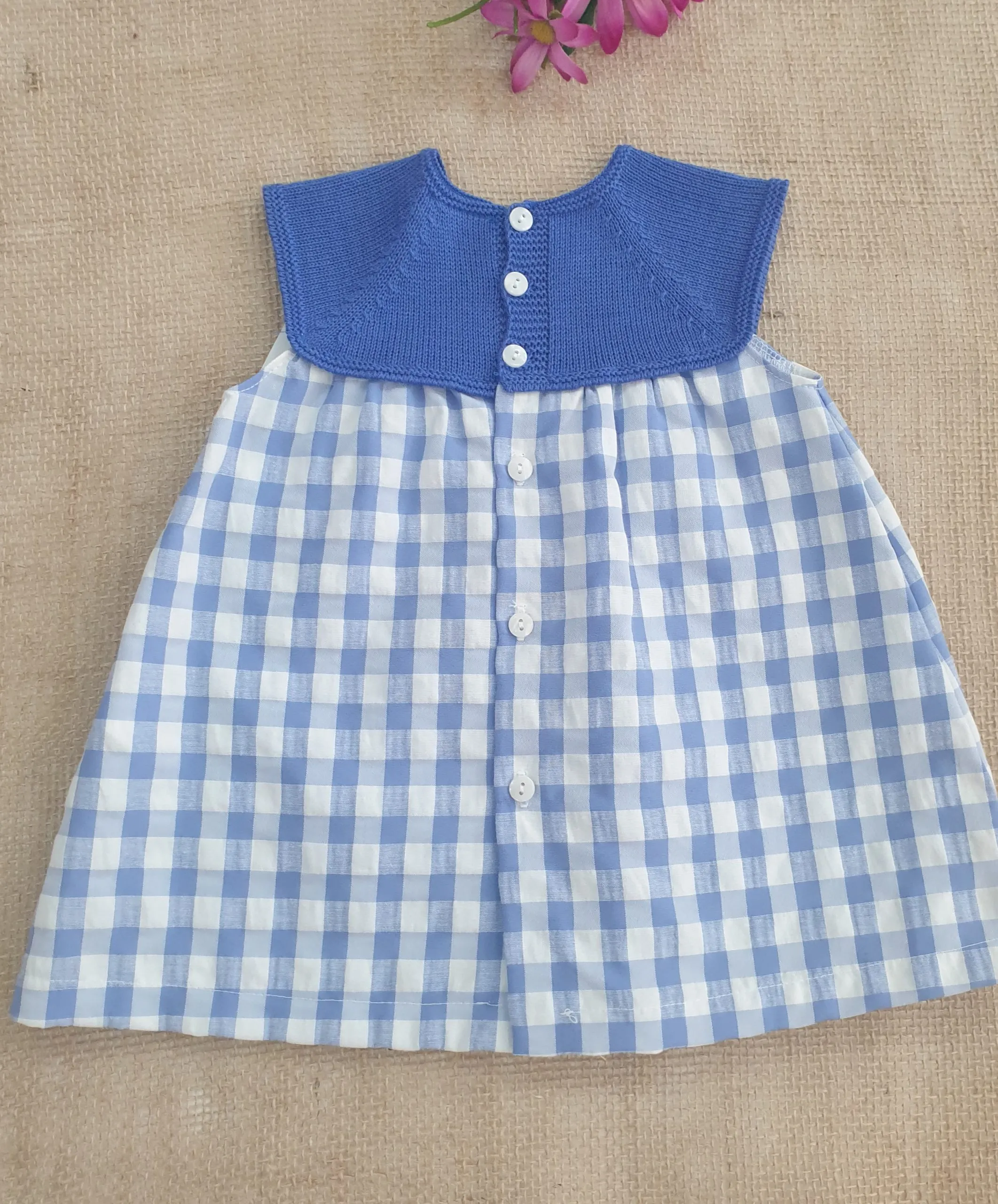 Vestido bebé infantil museta punto verano R180727 AZULINA