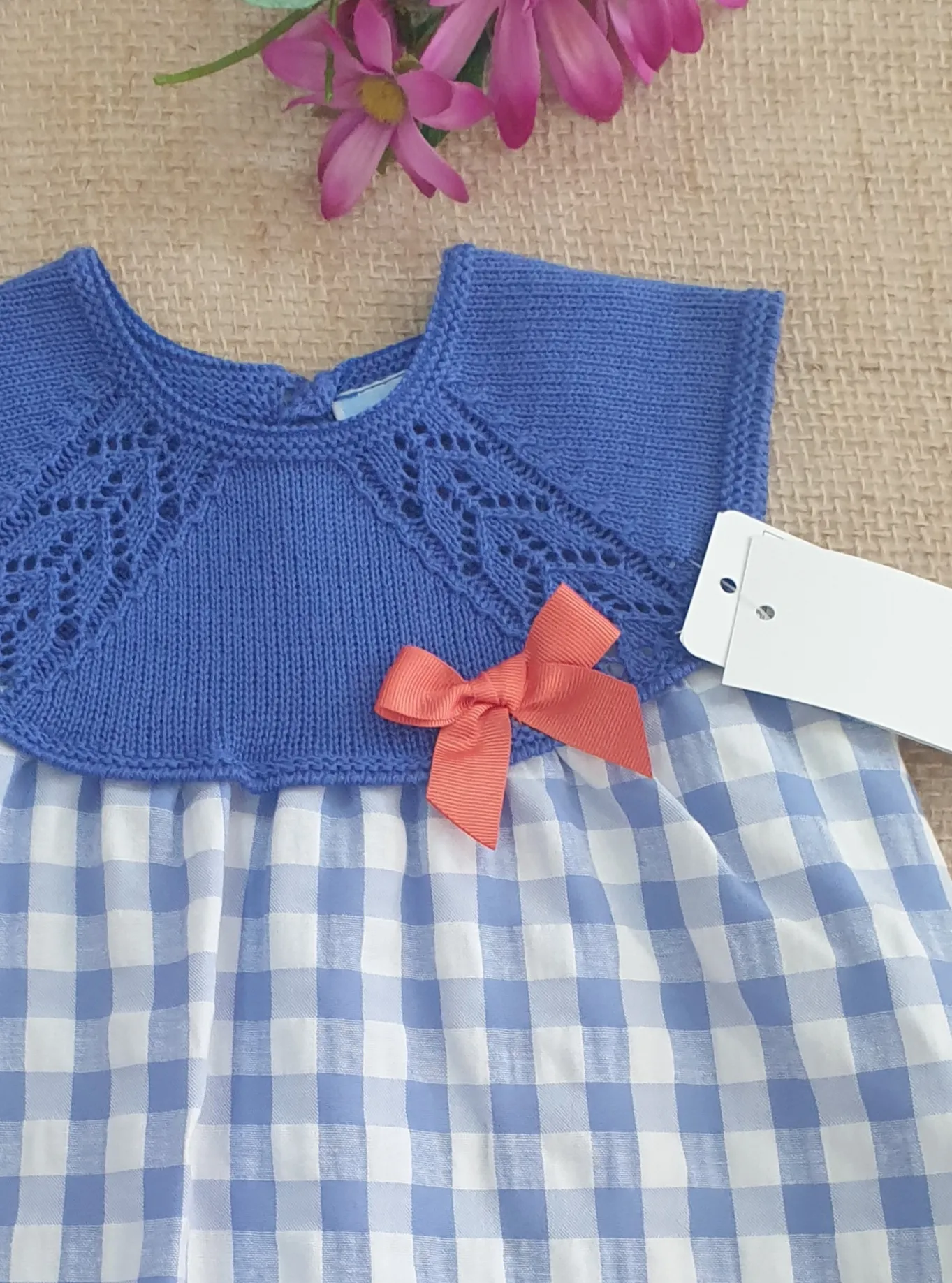 Vestido bebé infantil museta punto verano R180727 AZULINA