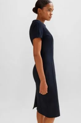 Vestido business de manga corta en tejido elástico