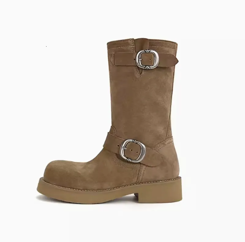 Wasteland Sand Dune ~ Súper suave y pegajoso trasero grueso de fondo de fondo abreviatura para mujeres botas de pilote martin