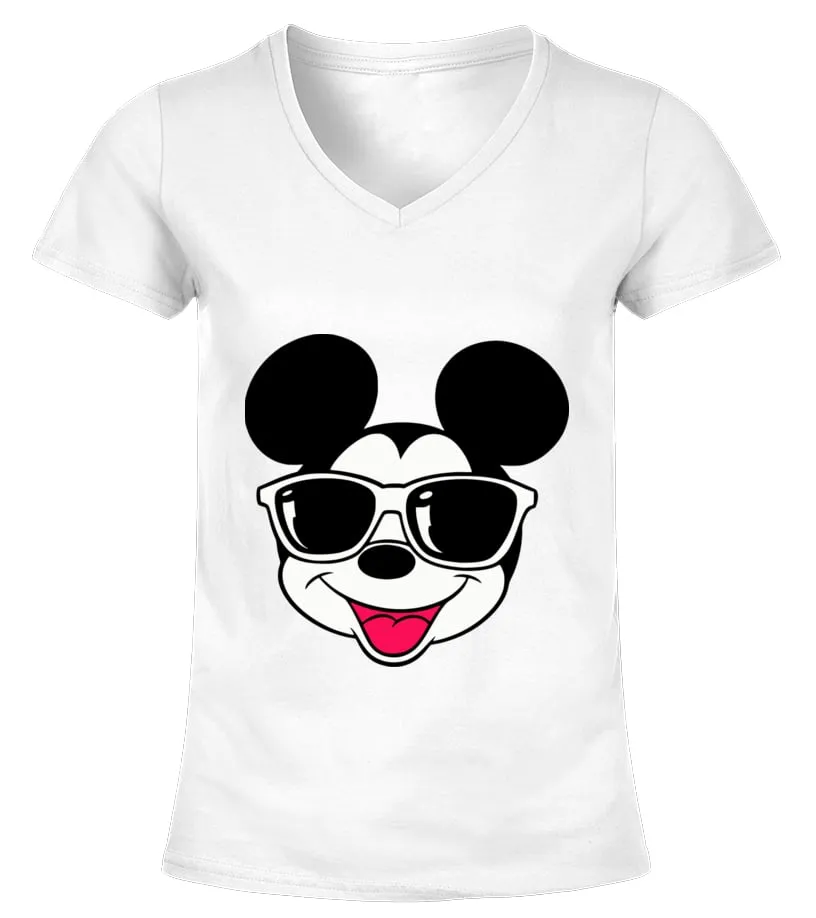 Wear a smile as wide as Mickey's ears, and let the magic of laughter light up your world Camiseta cuello pico Mujer