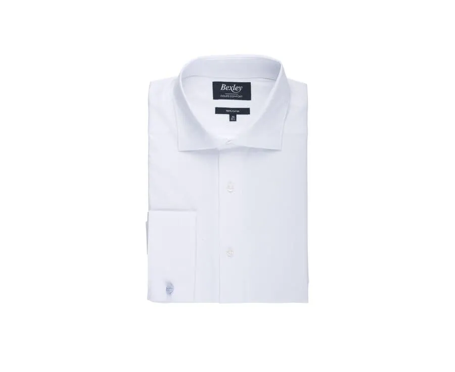 WHITE COTTON SHIRT WITH CUFFLINKS  ALBERTINO CLASSIC