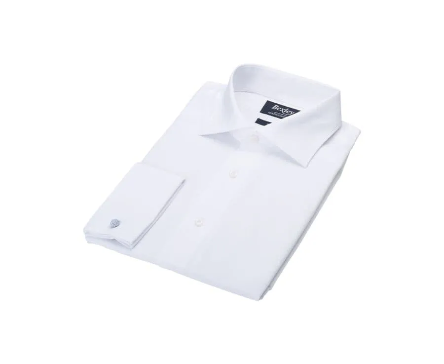 WHITE COTTON SHIRT WITH CUFFLINKS  ALBERTINO CLASSIC