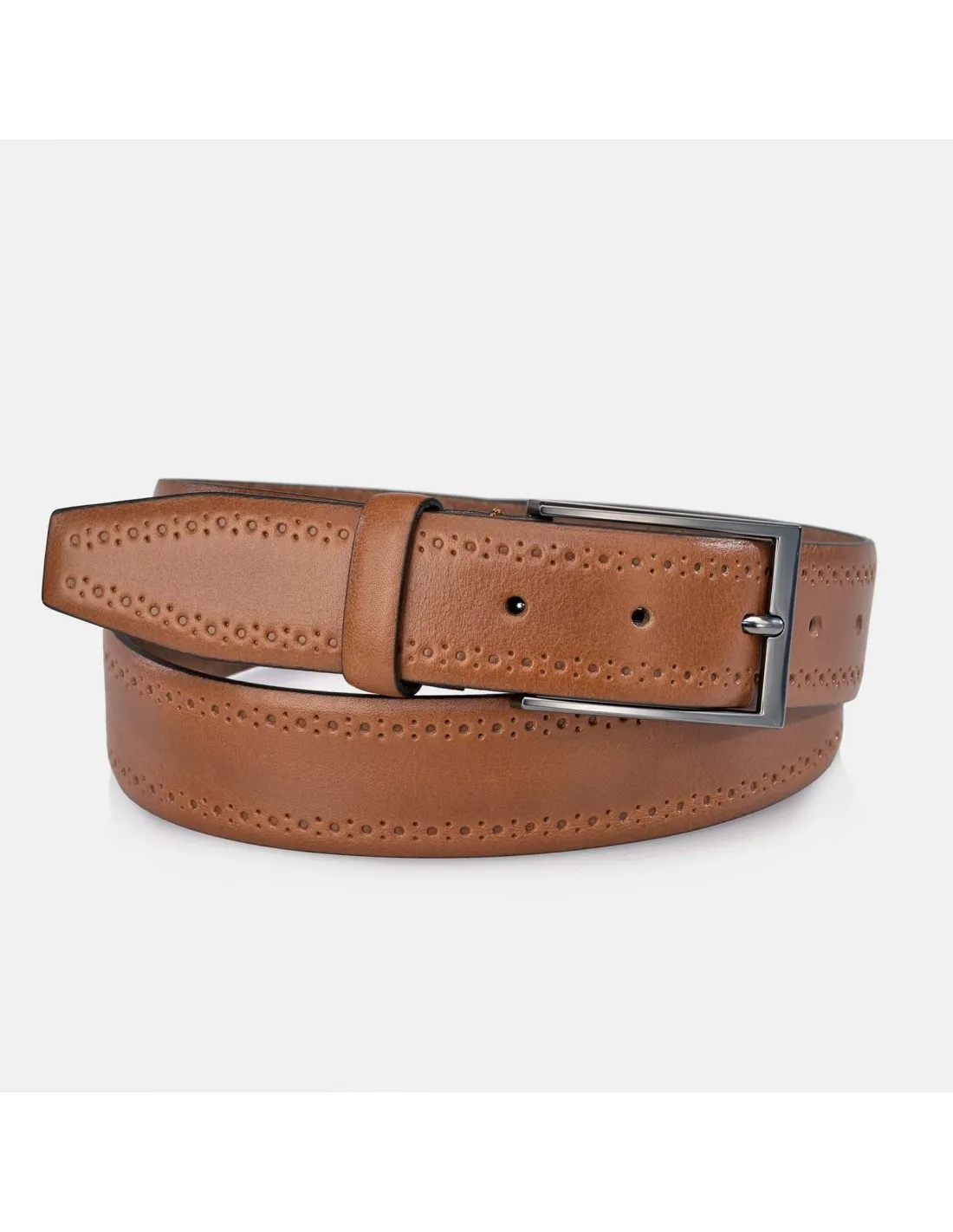YANKO Cinturón para hombre en piel grabada color cuero