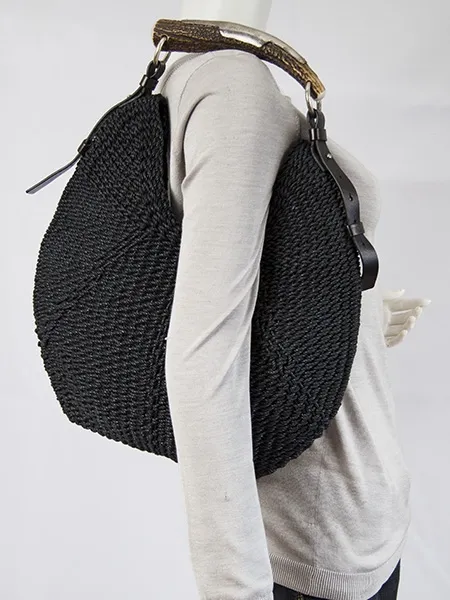 YSL Bolso Mombasa Rafia Negro