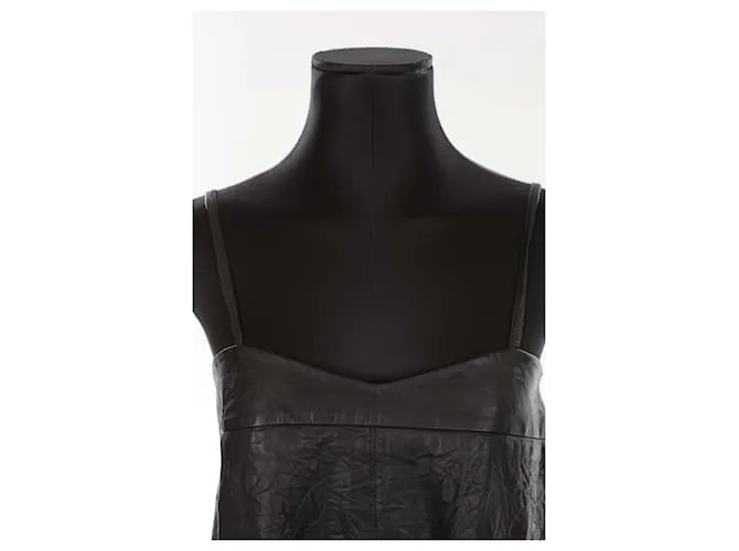 Zadig & Voltaire Top de cuero Negro 