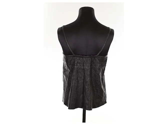 Zadig & Voltaire Top de cuero Negro 
