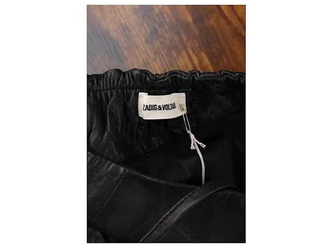 Zadig & Voltaire Top de cuero Negro 
