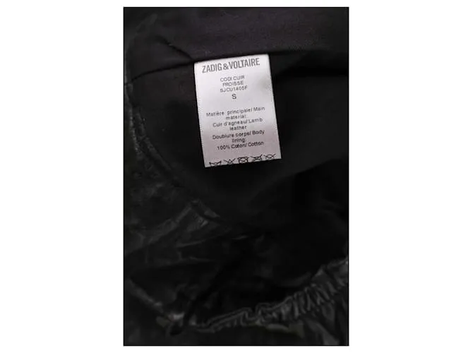 Zadig & Voltaire Top de cuero Negro 