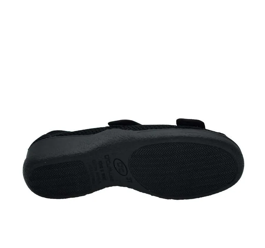 ZAPATILLA ANATÓMICA DOCTOR CUTILLAS 21744 2 VELCROS PLAYERA CALLE DE MUJER REJILLA NEGRO TALONERA CERRADA 26811