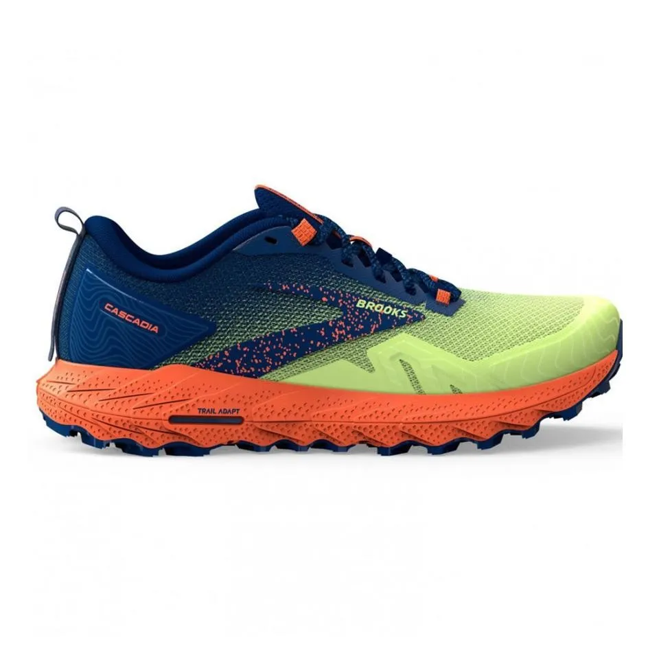 ZAPATILLA BROOKS CASCADIA 17 AZUL AMARILLO HOMBRE