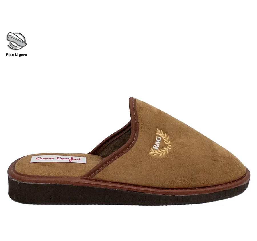 ZAPATILLA CANO CONFORT 3052 BAMARA LISA LIGERA CASA CÓMODA TEXTIL ORO PISO EVA 25100