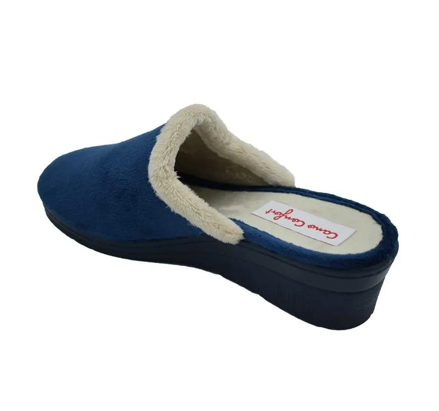 ZAPATILLA CANO CONFORT 455 PELUCHE MARINO DE CASA MUY CÓMODA PARA MUJER 27338
