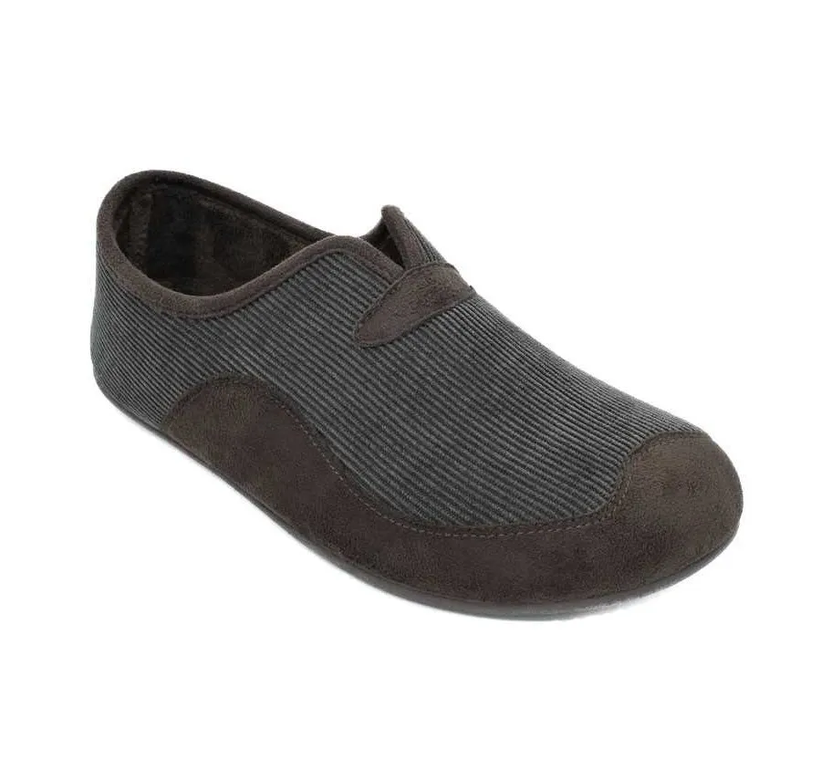 ZAPATILLA CASA DE HOMBRE GARZÓN MUY CÓMODA COPETE PANA CONDOR MARRÓN