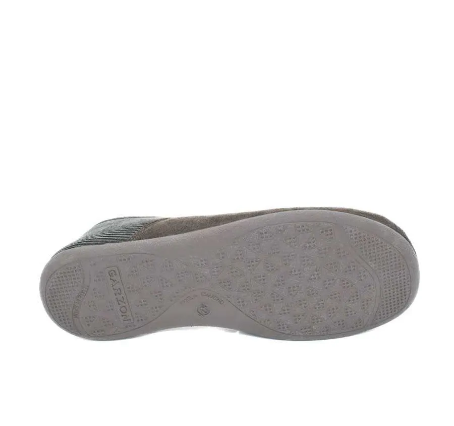 ZAPATILLA CASA DE HOMBRE GARZÓN MUY CÓMODA COPETE PANA CONDOR MARRÓN