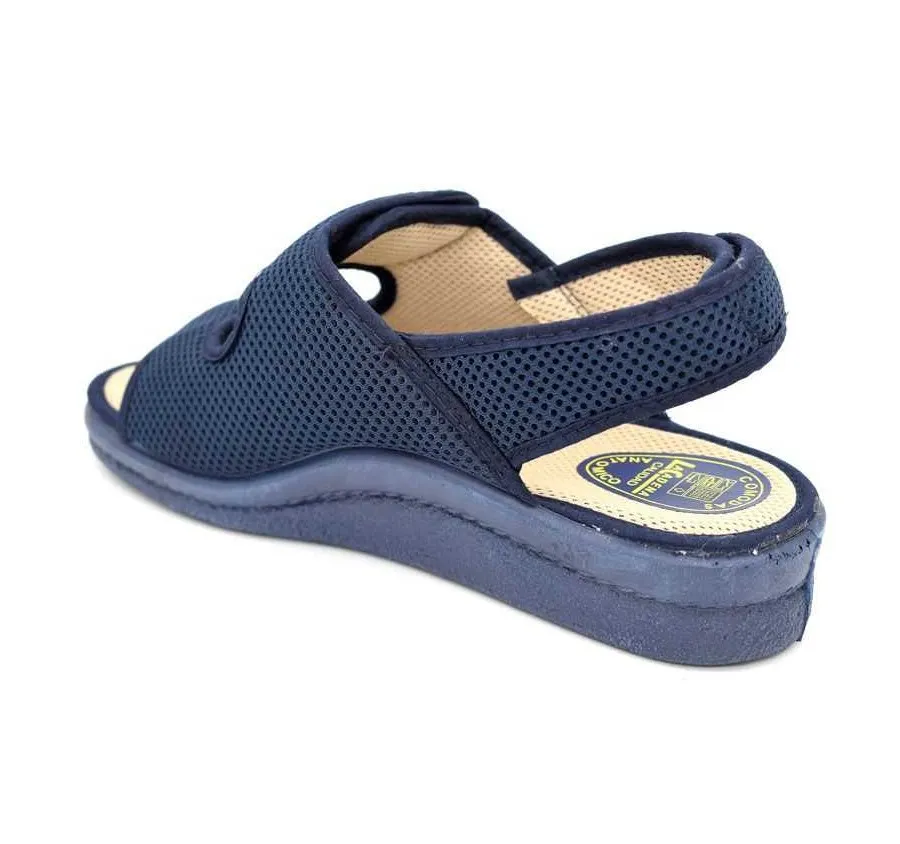 ZAPATILLA DE CALLE PARA MUJER ANATÓMICA VELCROS ANCHO ESPECIAL MARINO
