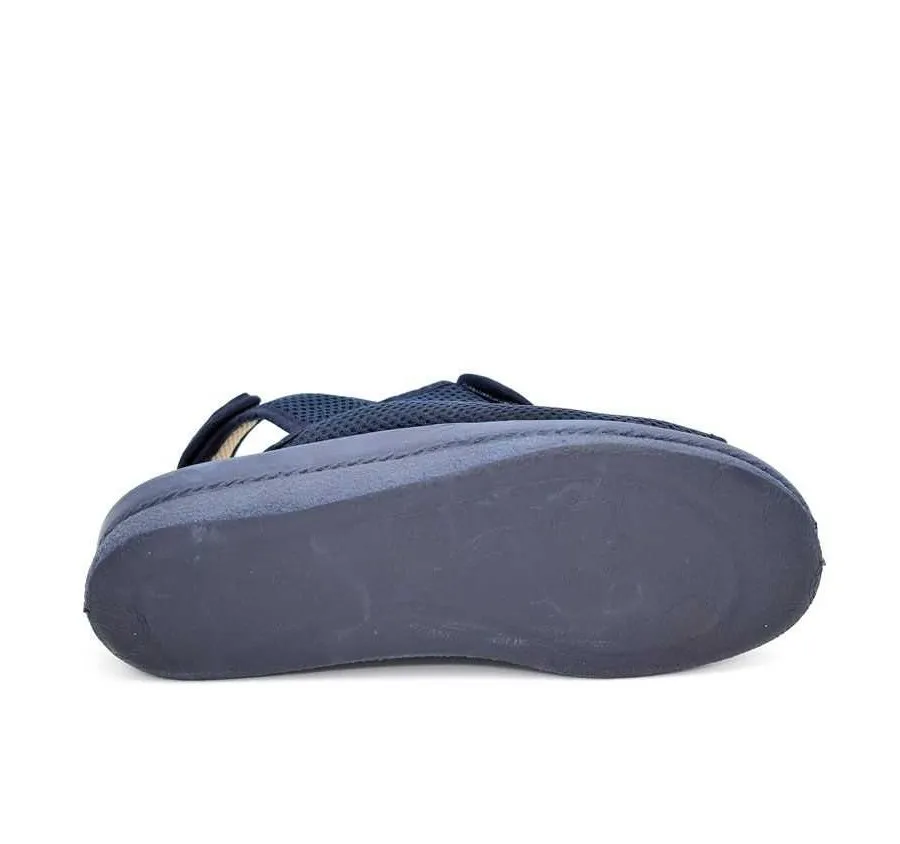 ZAPATILLA DE CALLE PARA MUJER ANATÓMICA VELCROS ANCHO ESPECIAL MARINO