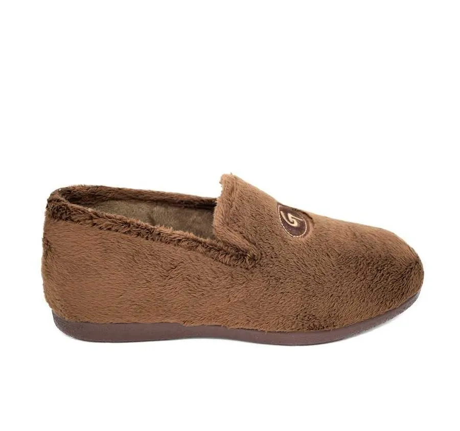 ZAPATILLA DE CASA DE HOMBRE COMODA PARA EL HOGAR GARZON COPETE MARRON