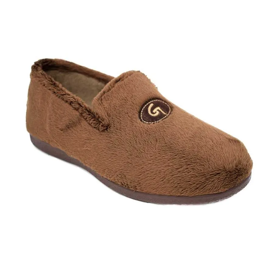 ZAPATILLA DE CASA DE HOMBRE COMODA PARA EL HOGAR GARZON COPETE MARRON