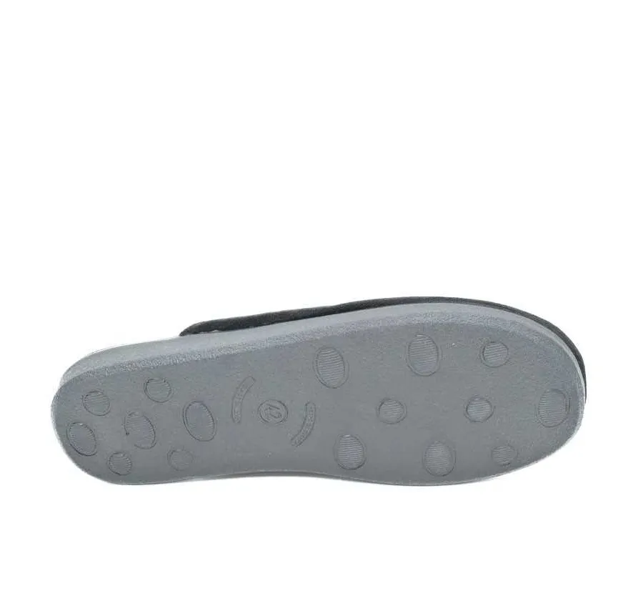 ZAPATILLA DE CASA DESCALZA NEGRO CÓMODA HOMBRE CHINELA ADORNO BORDADO 24258
