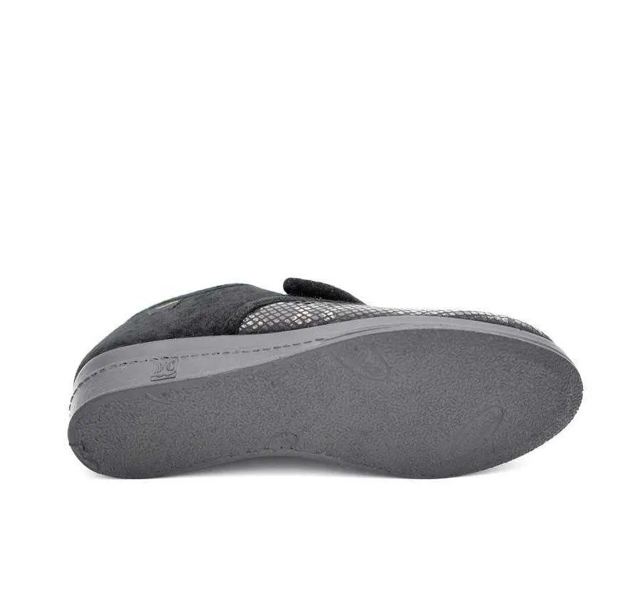 ZAPATILLA DE CASA DOCTOR CUTILLAS 9458 ORTOPÉDICA DE MUJER LICRA NEGRO 23456