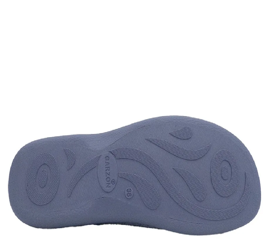 ZAPATILLA GARZÓN 3259.119 DE CASA DE MUJER CHINELA DESCALZA CRUZADA TELA ÍNDIGO 21454