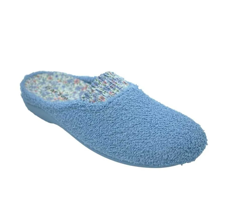 ZAPATILLA GARZÓN 7297 DE CASA ELÁSTICO DE MUJER RIZO CELESTE CÓMODA  26175