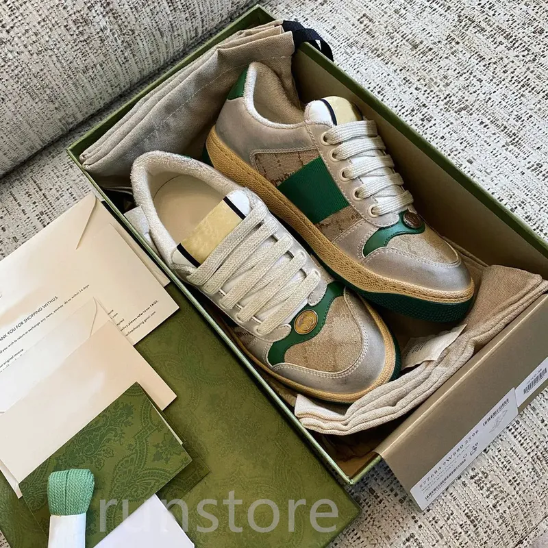 Zapatillas de diseño zapatillas zapatillas para hombres entrenadores para mujer rayas de cuero retro de cuero de lujo pareja vin