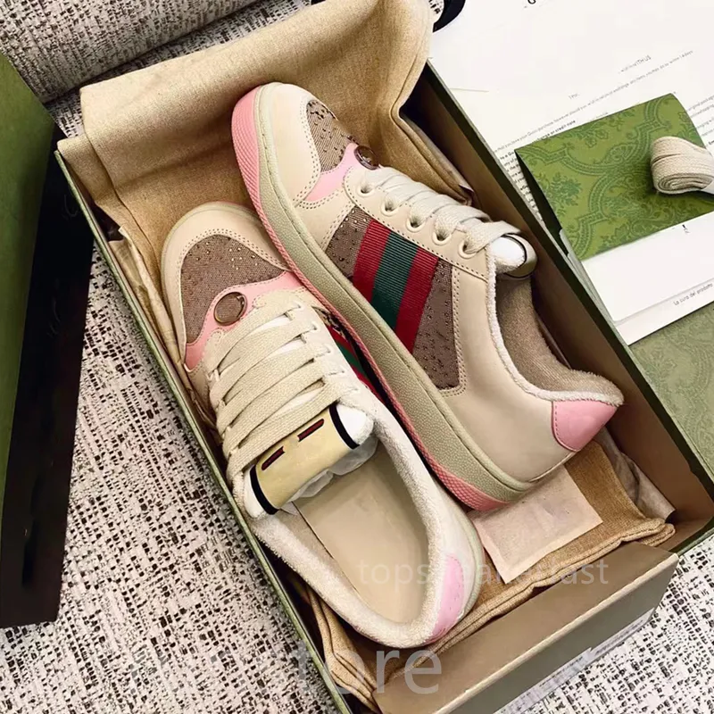 Zapatillas de diseño zapatillas zapatillas para hombres entrenadores para mujer rayas de cuero retro de cuero de lujo pareja vin