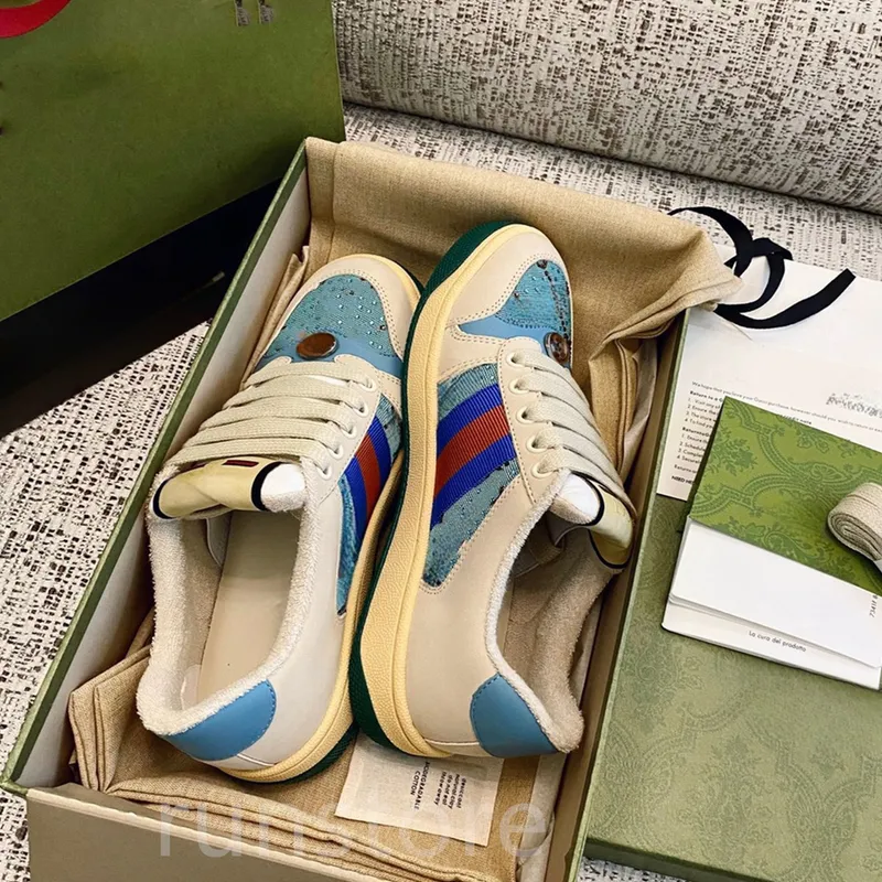 Zapatillas de diseño zapatillas zapatillas para hombres entrenadores para mujer rayas de cuero retro de cuero de lujo pareja vin