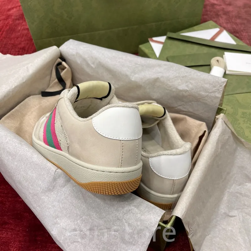 Zapatillas de diseño zapatillas zapatillas para hombres entrenadores para mujer rayas de cuero retro de cuero de lujo pareja vin