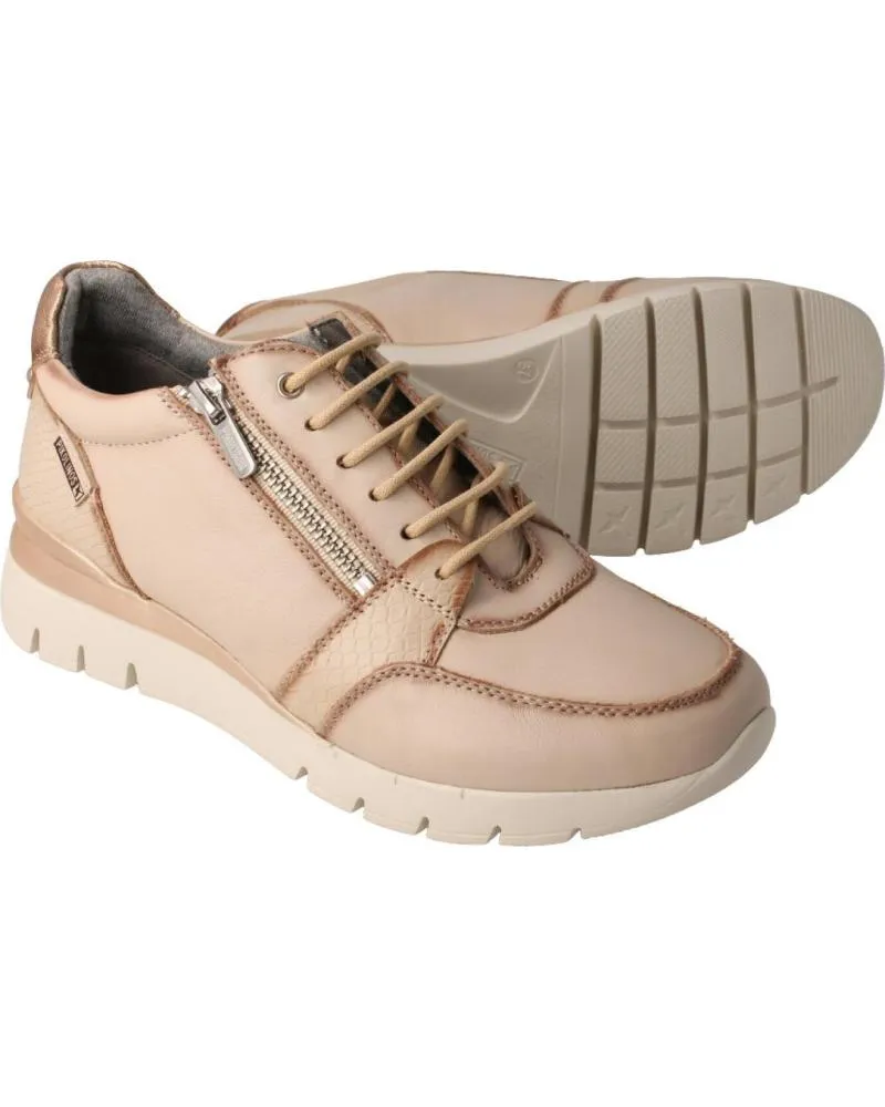 Zapatillas deporte de Mujer PIKOLINOS ZAPATILLA EN PIEL BEIGE MARFIL