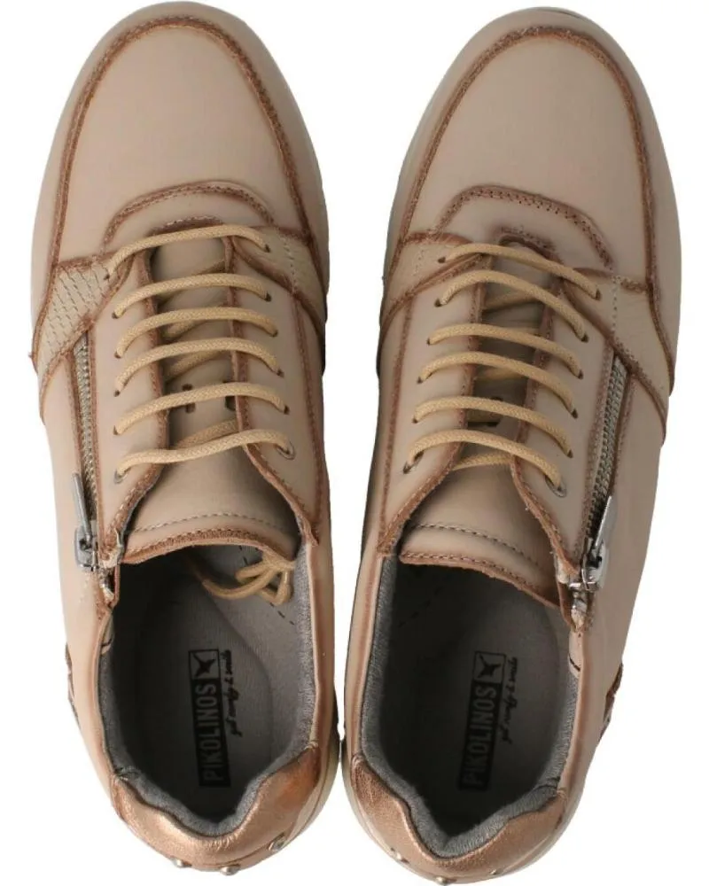 Zapatillas deporte de Mujer PIKOLINOS ZAPATILLA EN PIEL BEIGE MARFIL