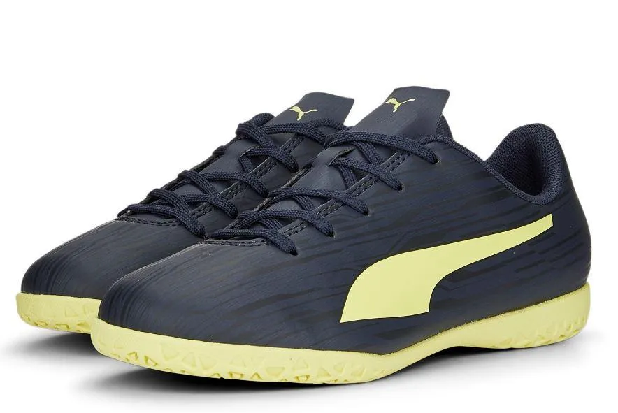 Zapatillas Fútbol Sala Puma Rapido III IT Jr Niños Azul/Amarillo