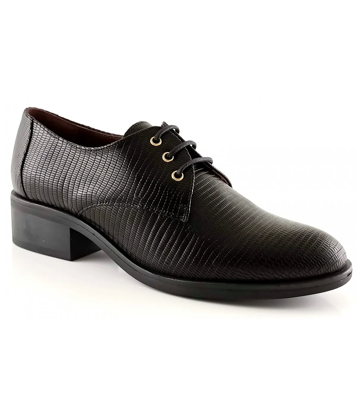 Zapato con cordones en tejus negro