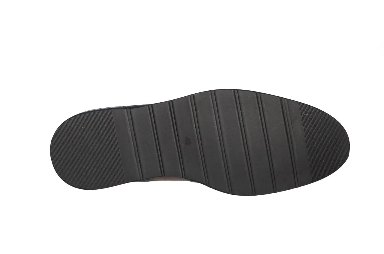 Zapato Cordon Piel Cuero Pala Vega Cuello Escoces Piso Azul