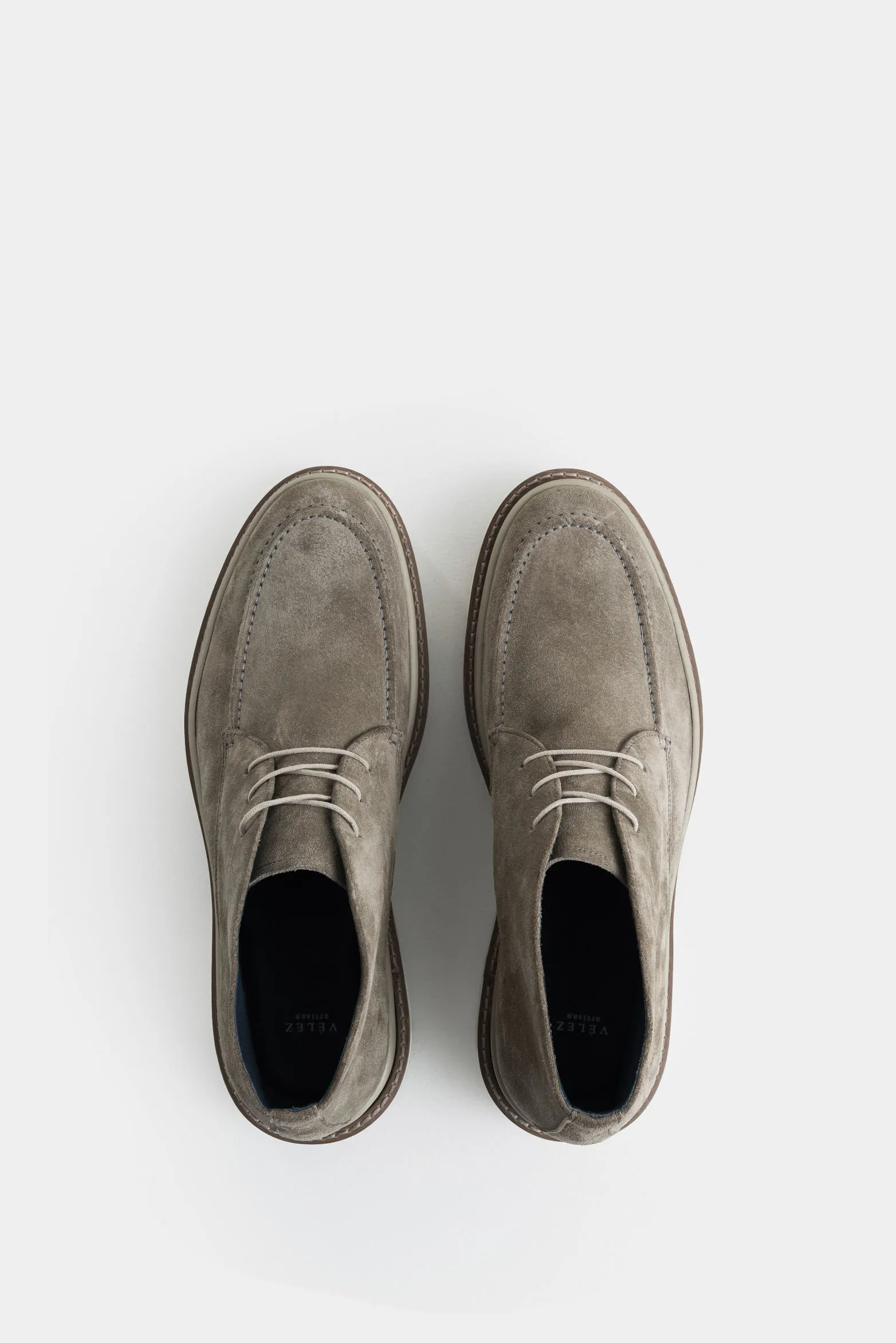 Zapatos cordón de cuero gamuza para hombre costura contraste
