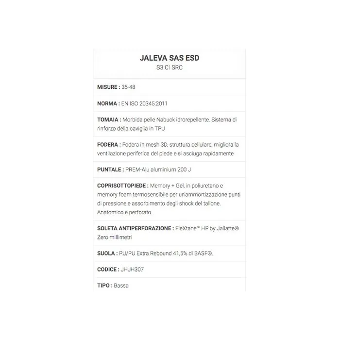 Zapatos de seguridad Jallatte Jaleva SAS ESD S3 CI SRC