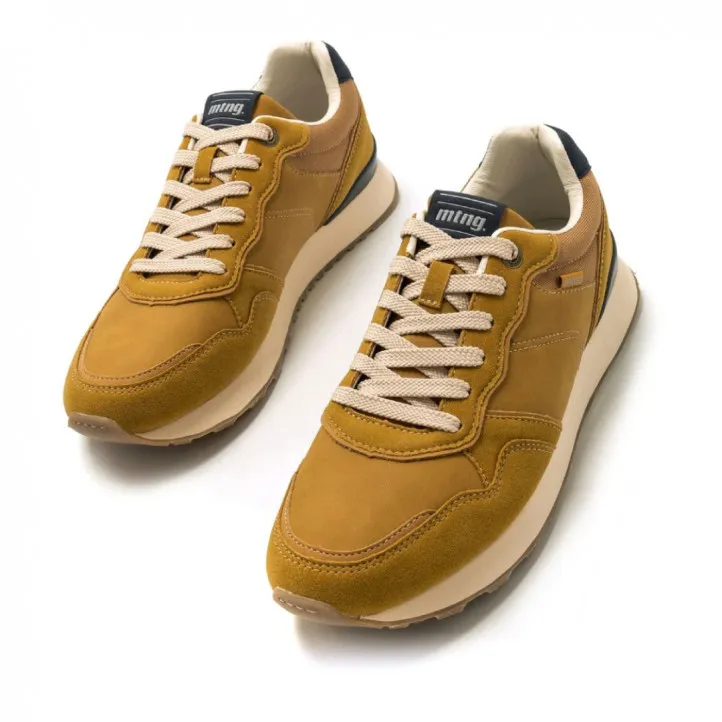 Zapatos sport Mustang 84727 porland classic mostaza con detalles azules