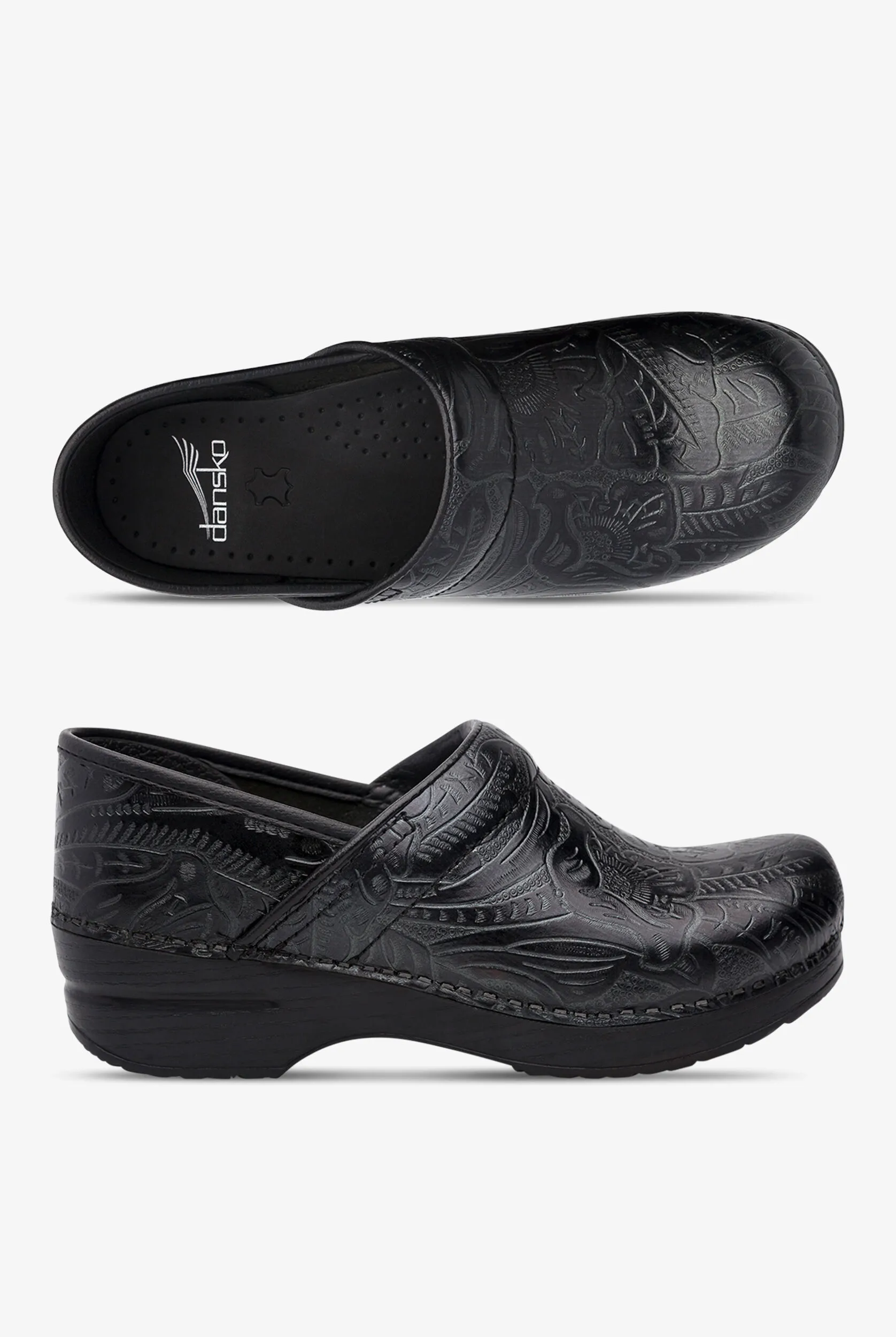 Zuecos Dansko Professional de cuero labrado para mujer