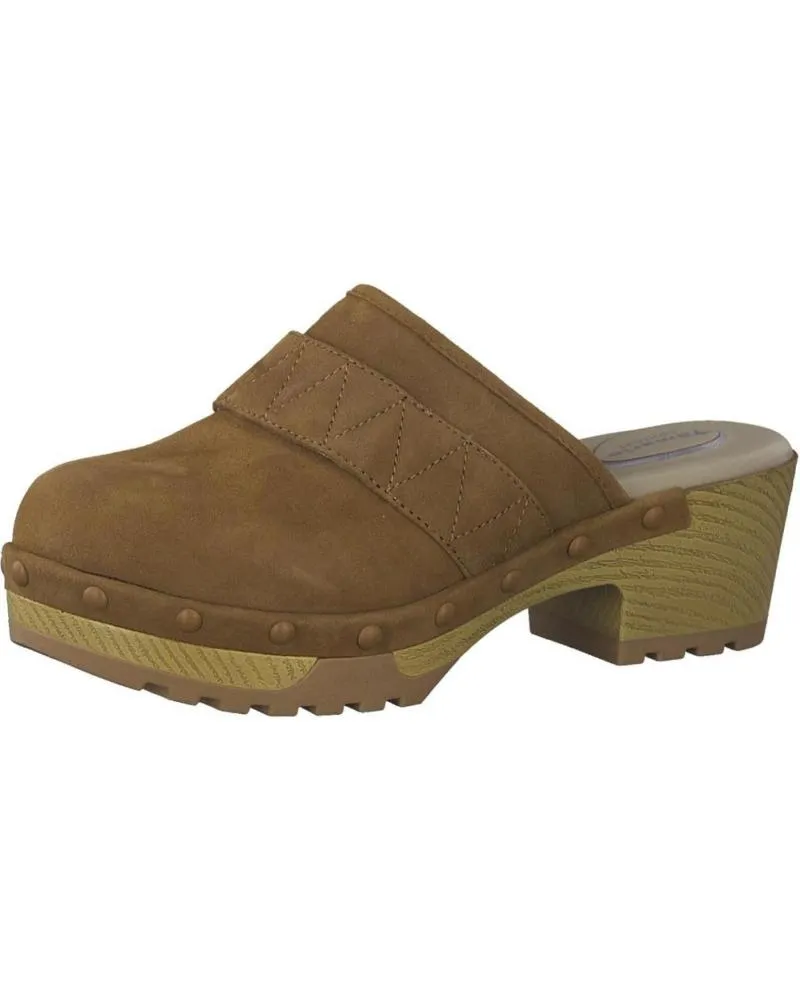 Zuecos de Mujer TAMARIS 837300 NUBUCK CUERO MARRON