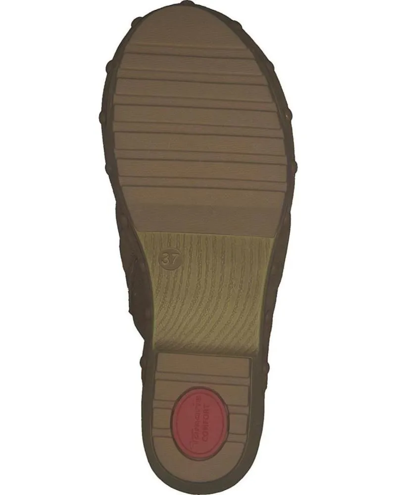 Zuecos de Mujer TAMARIS 837300 NUBUCK CUERO MARRON